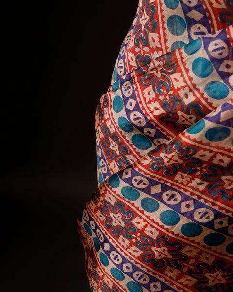 Pure Handloom Brown with blue Organza Silk Saree