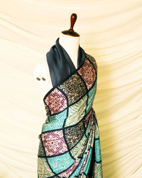 Pure Handloom Gray Modal Silk Saree