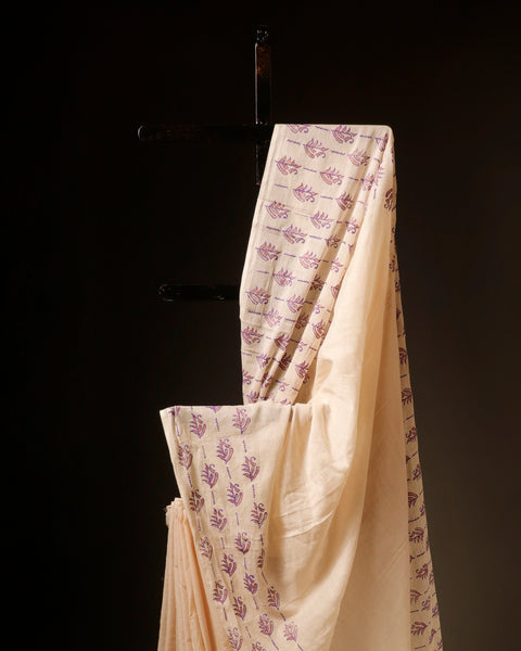 Pure Ivory White Mul Cotton Saree