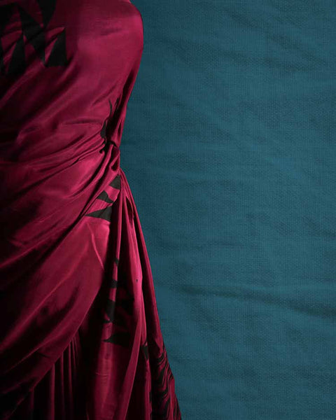 Fancy Saree H S Silk Hand block Printed