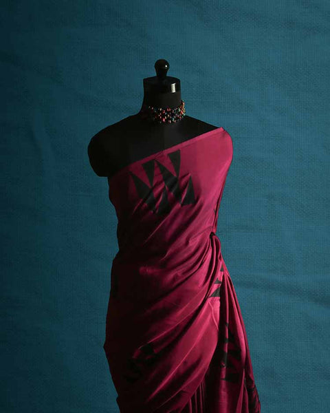 Fancy Saree H S Silk Hand block Printed