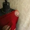 Crimson Red Mul Cotton Saree