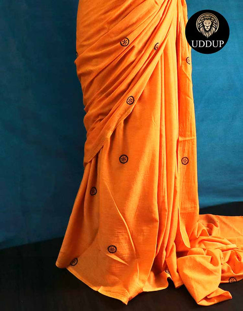 Apricot Soft Mul Cotton saree